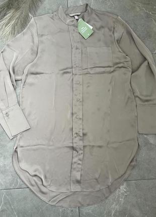 Атласная рубашка h&amp;m довгу рубашку нм1 фото