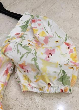 Нова.сукня міді з бавовни c&a flowers print puff sleeves cotton midi dress  size 36 s10 фото
