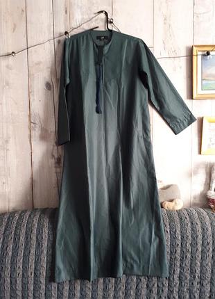 Платье-срошко длинное в арабском стиле с карманами в качестве нова р s m