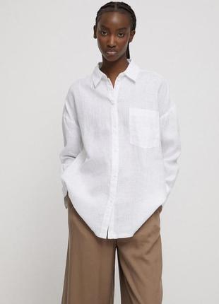Сорочка подовжена пряма  з льону