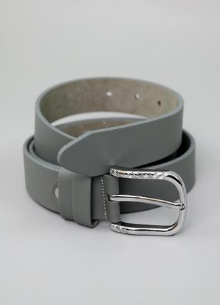 Ремень женский кожаный серый 588042