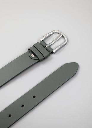 Ремень женский кожаный серый 588042