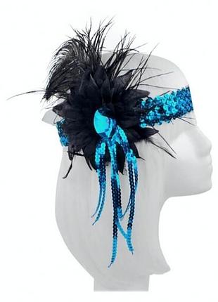 Резинка черно-голубая в стиле ретро