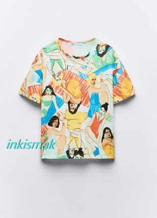 Хлопок футболка трикотаж zara m