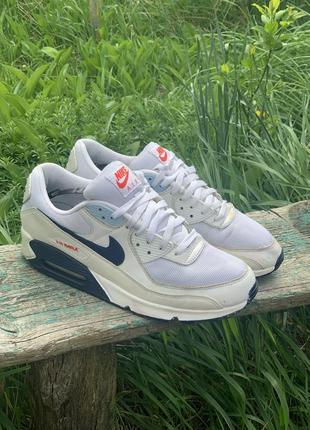 Кросівки nike air max 90 dm2820 100 white/mignight navy/chile red