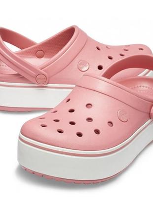 Crocs кроксы клоги сабо шлепки на платформе сандалии crocband platform clog blossom white