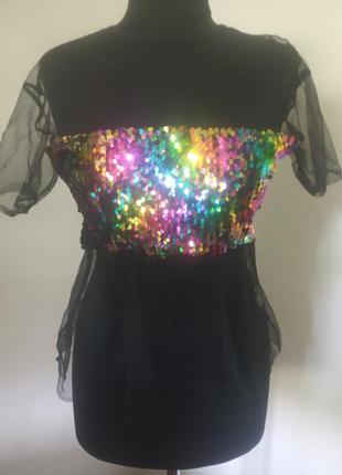 Футболка/ топ із пайетками / лилитками