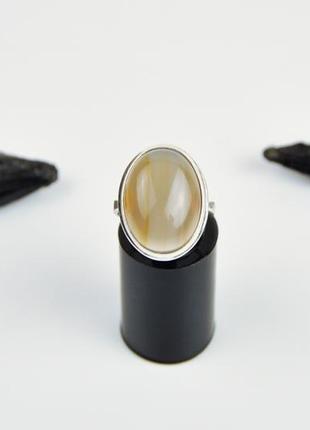 Срібне кільце агат