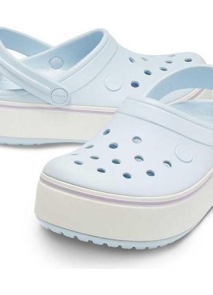 Crocs кроксы клоги сабо шлепки на платформе сандалии crocband platform clog ice blue