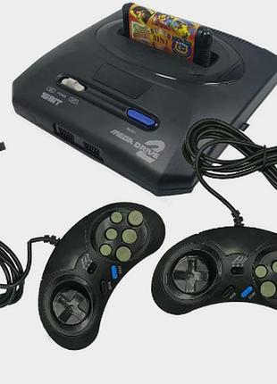 Игровая приставка 16 bit sega mega drive 2 (сега мегадрайв) 5 встроенных игр, 2 джойстика