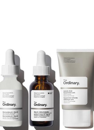Скидка!освітлювальний набір для обличчя the ordinary the blemish-prone collection azelaic acid suspe