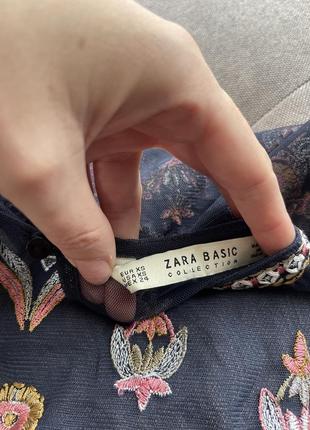 Блуза вышиванка пышная zara сетка4 фото