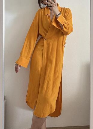 Лляна сукня zara на запах