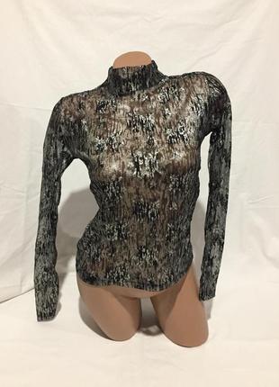 Водолазка сітка базовий гольф сіточкою ажурний viola чорний н4789  виміри довжина 55 см., рукав від