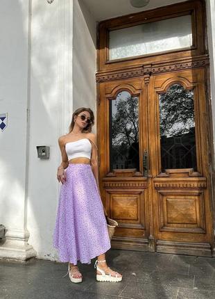 Вільна легка спідниця на талії регулюється зав'язками рожевий