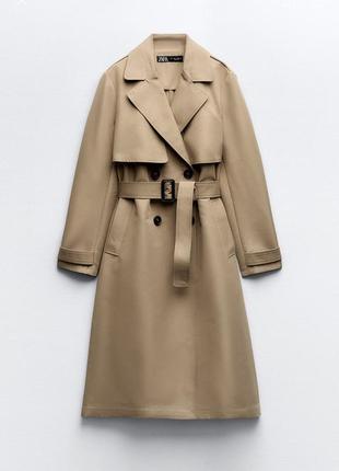 Тренч плащ с поясом zara оригинал