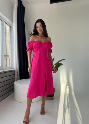 Платье миди из креп жатки на завязках🌸