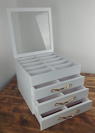 Органайзер белый под 40 очков ,wooden organizer 340*340*264мм