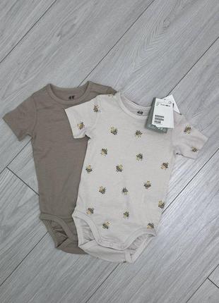 Набор бодиков h&amp;m на короткий рукав 62.92