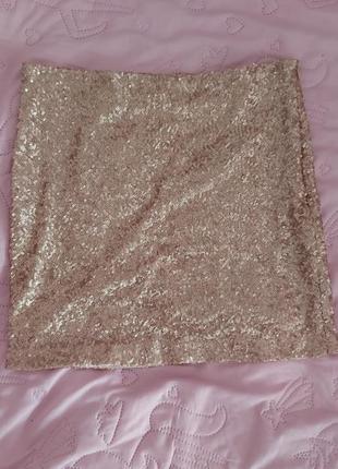 Юбка блестящая в пайетках