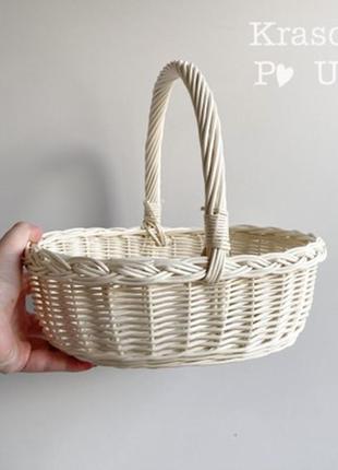 Выбеленная корзина без декора для обновления, 28 см, модель “хинский” - basket-5