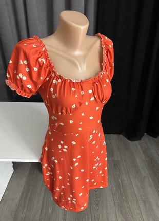 Летнее платье цветочный принт