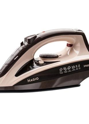 Утюг magio mg-134 3000 вт, паровой утюг-очиститель, утюг электрический паровой. цвет: бежевый