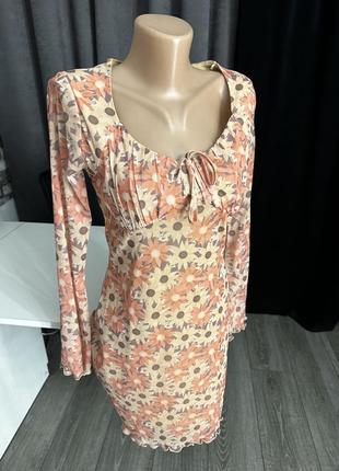 Платье цветочный принт