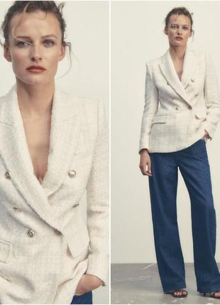 Твідовий жакет zara в стилі відомого бренда