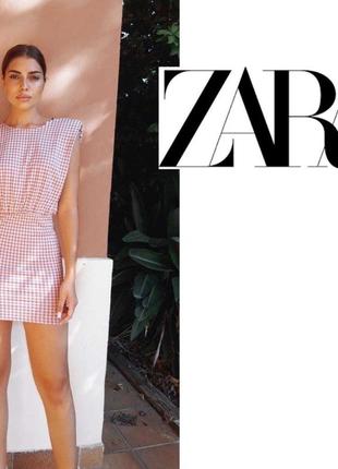 Літня міні сукня у принт ніжно-рожевого кольору zara, розмір s/m ▪️новий стан