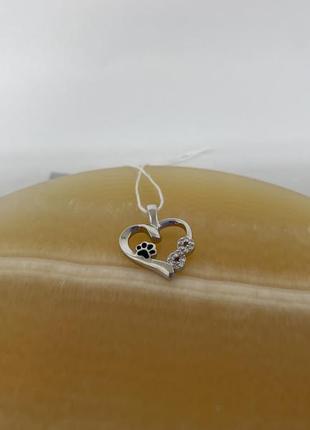 Серебряная подвеска сердечко 925 проба