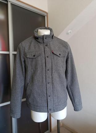 Чоловіча утепелювана куртка чоловіча куртка levi's soft shell stand conllar commuter trucker jacket in gray