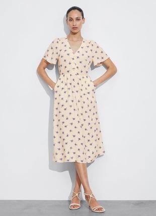 & other stories flutter-sleeve midi dress