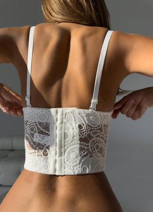 Корсетний топ із мереживом 🖤