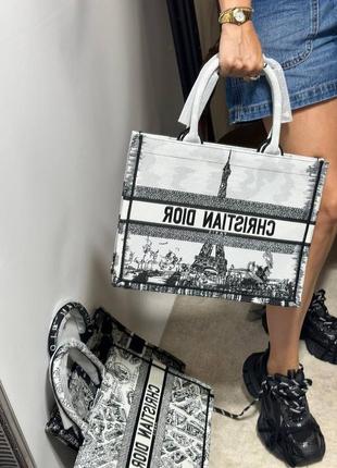 Сумка женская шоппер пляжная тканевая бредовая эйфелева башня