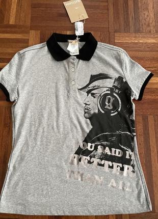 Нова бавовняна дизайнерська футболка поло galliano xs 32/34 італія 🇮🇹