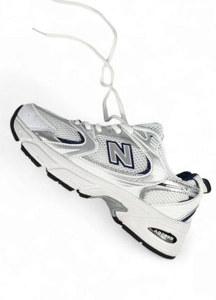 Кросівки new balance 530 premium •white silver blue•6 фото