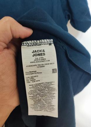 Футболка чоловіча синя щільна пряма jack&jones man, розмір s-m8 фото