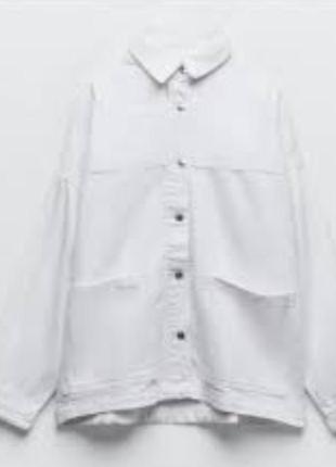 Куртка рубашка деним белая zara
