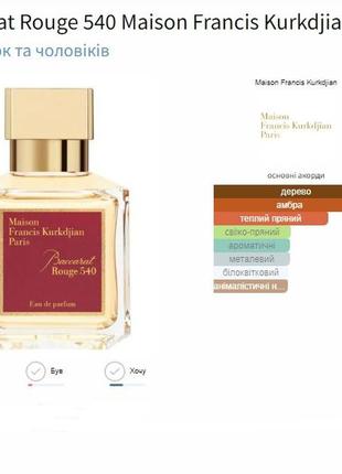 Акція парфуми notes marrakesh lambre нішеві 50 мл в стилі baccarat rouge 540 франція є розпив