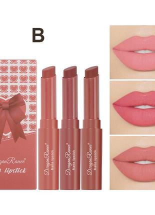 Набор матовых помад dragon ranee colorful lustrous matte lipstick b 3 шт