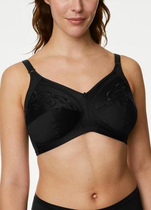 80f хлопковый мягкий бюстгальтер с полной чашкой и супер поддержкой черный