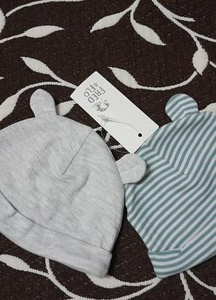 Набор шапочек хлопковых для новорожденного, фирмы f&f