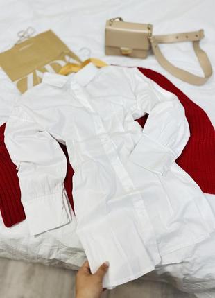 Белое платье рубашка made in italy zara2 фото