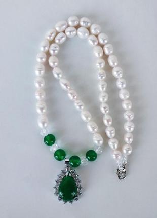 Ожерелье из натурального,пресноводного, белого жемчуга