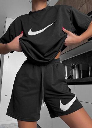 Костюм двух нить / костюм двойника под найк / nike / костюм женский легкий / спортивный костюм с шортами / есть обмен / женские стильные