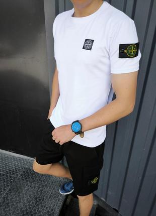 Мужской комплект stone island (футболка + шорты)