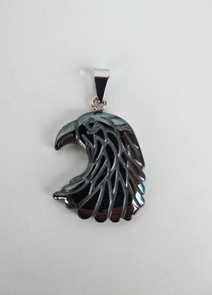 Кулон " орел " из натурального камня гематит1 фото
