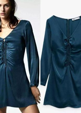 Атласное, сатиновое платье zara