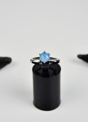 Срібне кільце опал